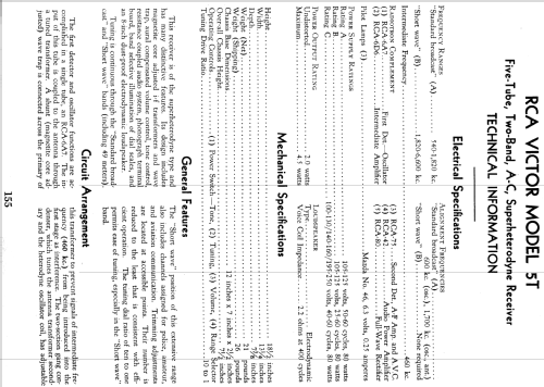 5T ; RCA RCA Victor Co. (ID = 957317) Radio