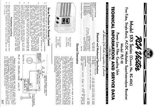 5X5I Ch= RC-406; RCA RCA Victor Co. (ID = 983266) Radio