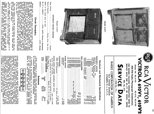 610V1 Ch= RC-610C; RCA RCA Victor Co. (ID = 1109157) Radio