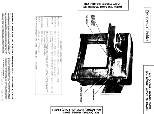 610V1 Ch= RC-610C; RCA RCA Victor Co. (ID = 936261) Radio