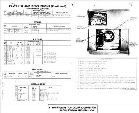 610V1 Ch= RC-610C; RCA RCA Victor Co. (ID = 936265) Radio