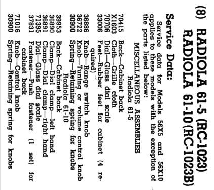 61-10 Postone Ch=RC-1023 , ; RCA RCA Victor Co. (ID = 1111053) Radio