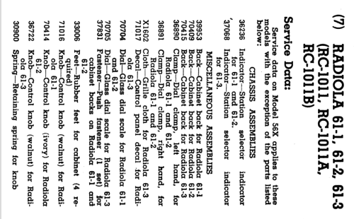 Radiola 61-1 Ch= RC-1011; RCA RCA Victor Co. (ID = 1111024) Radio