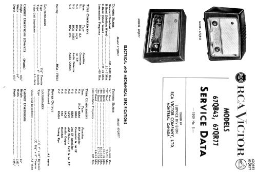 67-QB-43 CH= RC-1137-D; RCA RCA Victor Co. (ID = 2091850) Radio