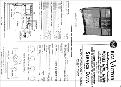 67AV1 Ch= RC-606; RCA RCA Victor Co. (ID = 1106661) Radio