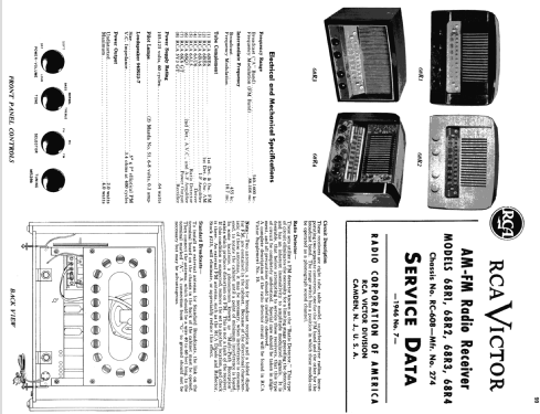 68R1 Ch= RC-608; RCA RCA Victor Co. (ID = 1106681) Radio