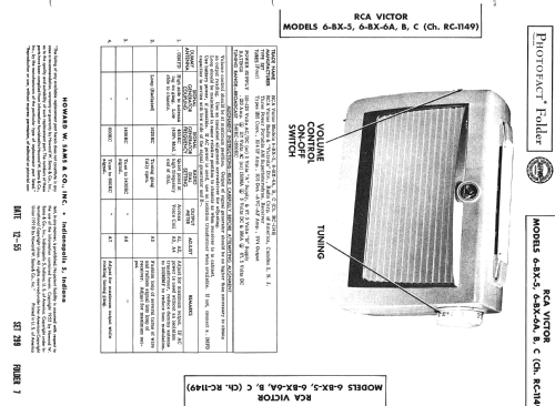 6-BX-6B Ch= RC-1149; RCA RCA Victor Co. (ID = 2679057) Radio