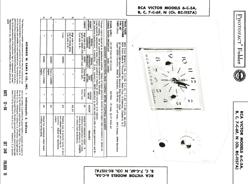 6-C-5B Ch= RC-1157A; RCA RCA Victor Co. (ID = 2031928) Radio