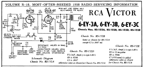 Doublet = 81960 Ch= RS-152A; RCA RCA Victor Co. (ID = 139659) R-Player