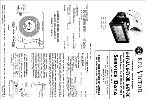 6-EY-3A Ch= RS-152A; RCA RCA Victor Co. (ID = 1801072) R-Player