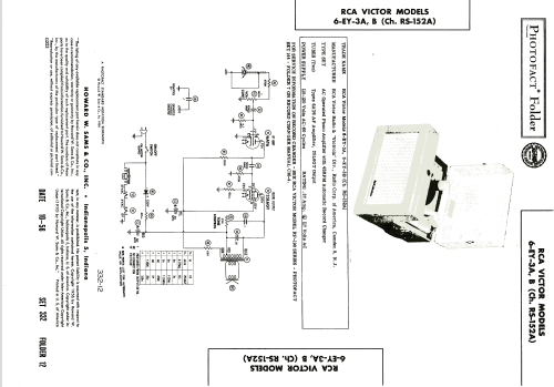 6-EY-3A Ch= RS-152A; RCA RCA Victor Co. (ID = 1928205) R-Player