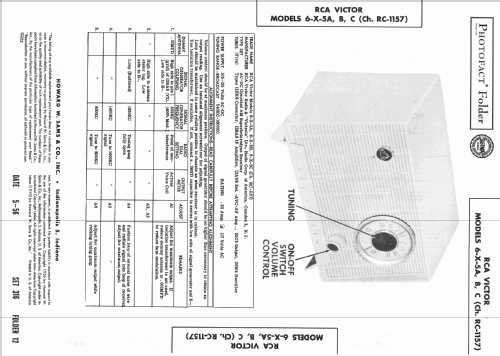 6-X-5A Ch= RC-1157; RCA RCA Victor Co. (ID = 2212189) Radio