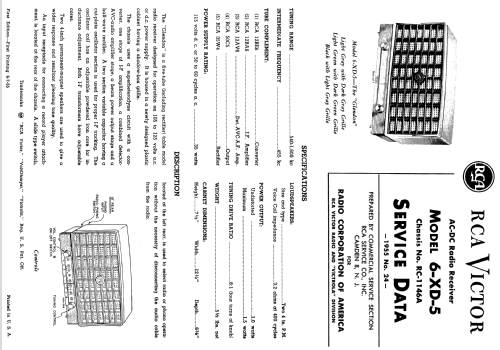 6-XD-5A 'The Glendon' Ch= RC-1146A; RCA RCA Victor Co. (ID = 1723092) Radio