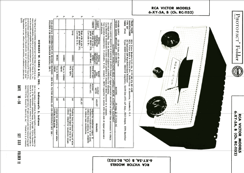 6-XY-5B Ch=RC-1152; RCA RCA Victor Co. (ID = 1932174) Radio