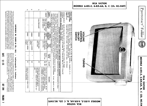 6BX5 Ch=RC-1149; RCA RCA Victor Co. (ID = 509714) Radio