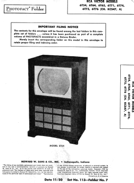 6T54 'Kent' Ch= KCS47; RCA RCA Victor Co. (ID = 2789368) Television