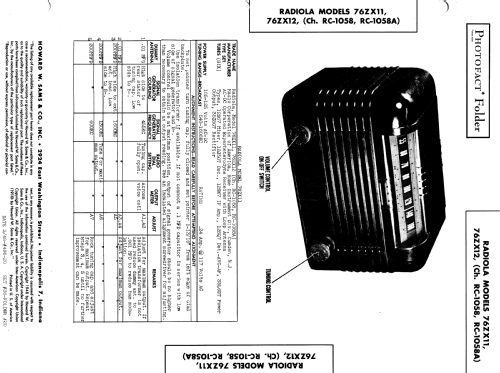 76ZX11 Ch= RC-1058A; RCA RCA Victor Co. (ID = 959051) Radio