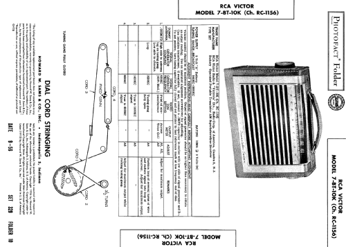 7-BT-10K Ch= RC-1156; RCA RCA Victor Co. (ID = 499352) Radio