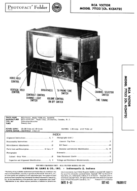 7T132 Ch= KCS47D; RCA RCA Victor Co. (ID = 2952044) Television