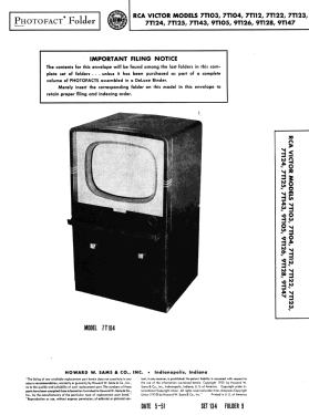 7T143 Ch= KCS48A and radio ch= RC1092; RCA RCA Victor Co. (ID = 2922977) Television