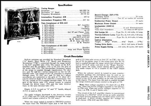 8V151 Ch= RS-123D + RK-121C; RCA RCA Victor Co. (ID = 357455) Radio