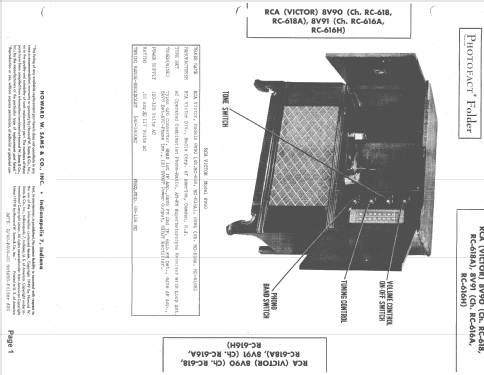 8V90 Ch=RC-616A; RCA RCA Victor Co. (ID = 1494928) Radio