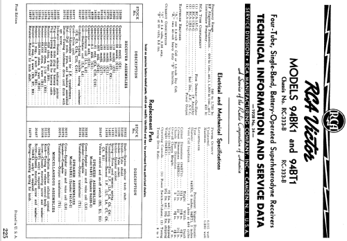 94BT1 Ch= RC-333B; RCA RCA Victor Co. (ID = 976901) Radio