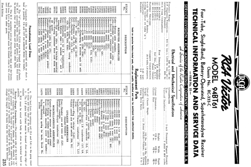 94BT61 Ch= RC-333C; RCA RCA Victor Co. (ID = 976966) Radio