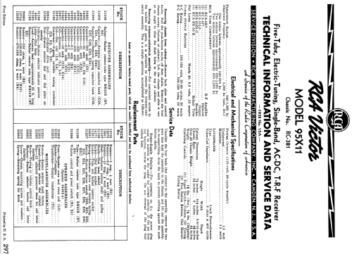 95X11 Ch= RC-381; RCA RCA Victor Co. (ID = 977934) Radio