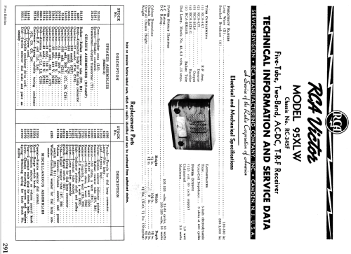 95XLW Ch= RC-345F; RCA RCA Victor Co. (ID = 977907) Radio