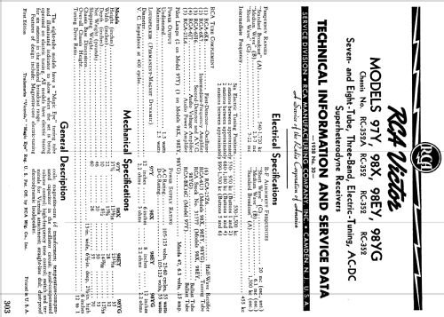 98EY Ch= RC-352; RCA RCA Victor Co. (ID = 977302) Radio
