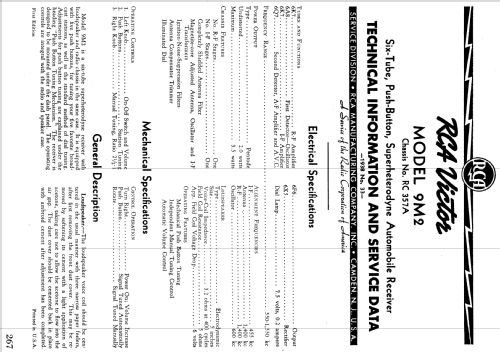 9M2 Ch= RC-357A; RCA RCA Victor Co. (ID = 977170) Car Radio