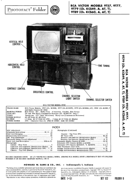 9T89 'Sedgwich' Ch= KCS60 & Ch= RC1092; RCA RCA Victor Co. (ID = 2840384) TV Radio