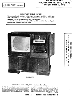 9T89 'Sedgwich' Ch= KCS60T & Ch= RC1092; RCA RCA Victor Co. (ID = 2840411) TV Radio