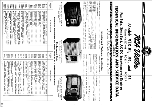 9TX-22 Ch= RC-403; RCA RCA Victor Co. (ID = 983507) Radio