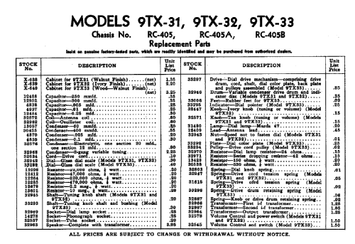 9TX-33 Ch= RC-405B; RCA RCA Victor Co. (ID = 968322) Radio