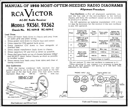 9X561 Ch= RC-1079B; RCA RCA Victor Co. (ID = 116281) Radio