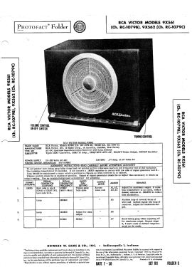 9X561 Ch= RC-1079B; RCA RCA Victor Co. (ID = 2803007) Radio