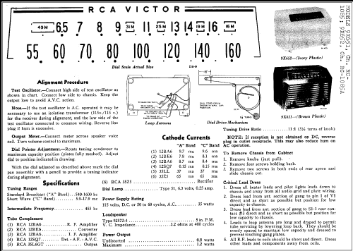 9X651 Ch= RC-1085; RCA RCA Victor Co. (ID = 253423) Radio