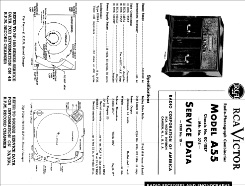 A55 Ch= RC-1087; RCA RCA Victor Co. (ID = 1372957) Radio