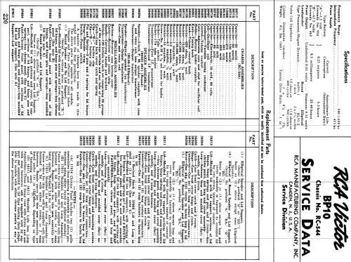 BP-10 Personal; RCA RCA Victor Co. (ID = 1050754) Radio