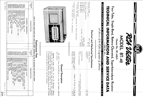 BT42 Ch= RC408A; RCA RCA Victor Co. (ID = 984777) Radio