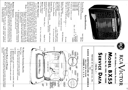 BX55 Ch= RC-1088B; RCA RCA Victor Co. (ID = 1387193) Radio