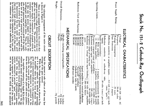 Cathode Ray Oscillograph 151-2; RCA RCA Victor Co. (ID = 978868) Equipment