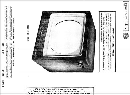 Color Television Receiver 21-CT-7837 Ch= CTC5B; RCA RCA Victor Co. (ID = 1872578) Television