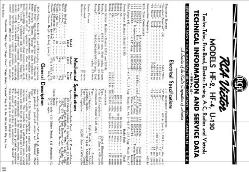 HF-4 ; RCA RCA Victor Co. (ID = 975347) Radio