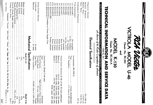 K130 Ch= RC-501A; RCA RCA Victor Co. (ID = 983233) Radio