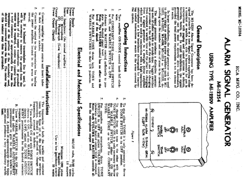 MI12354 Alarm Signal Generator; RCA RCA Victor Co. (ID = 886838) Misc