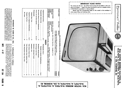 Portable Television 14-S-7052 Ch= KCS102B; RCA RCA Victor Co. (ID = 1873903) Television