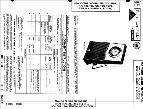 PT-1 Transistor Six Ch= RC-1189B; RCA RCA Victor Co. (ID = 543462) Radio